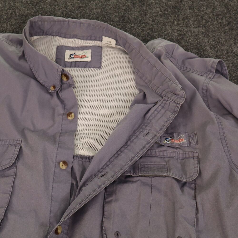 World Wide Sportsman Shirt Men's 2XL Gray Fishing Outdoor Vented Mesh